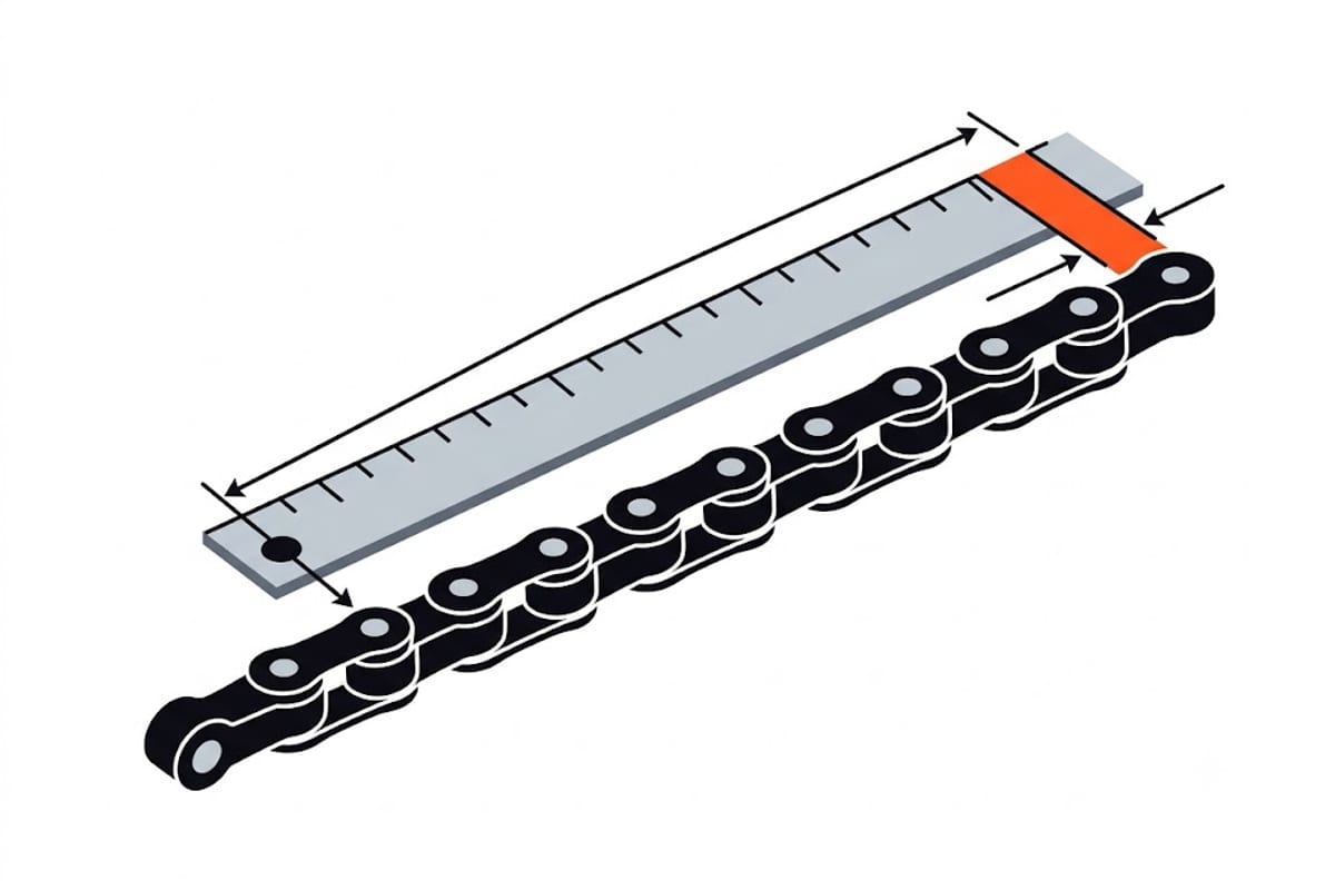 Measuring chain elongation with a ruler over twelve links
