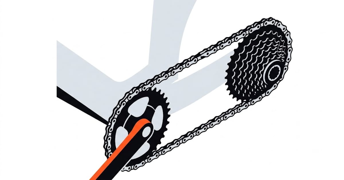 Chain running at an angle across the cassette