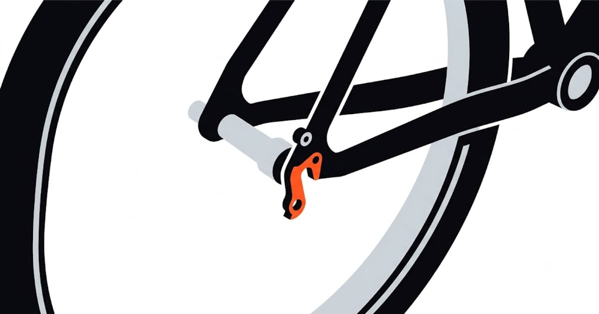 Derailleur hanger on a bicycle frame dropout