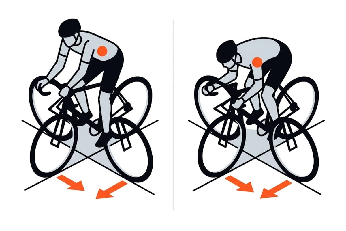How riding position moves weight between the wheels